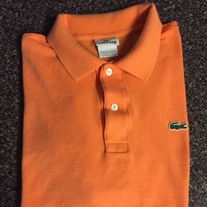 Lacoste size 6 Orange mens short sleeve polo shirt